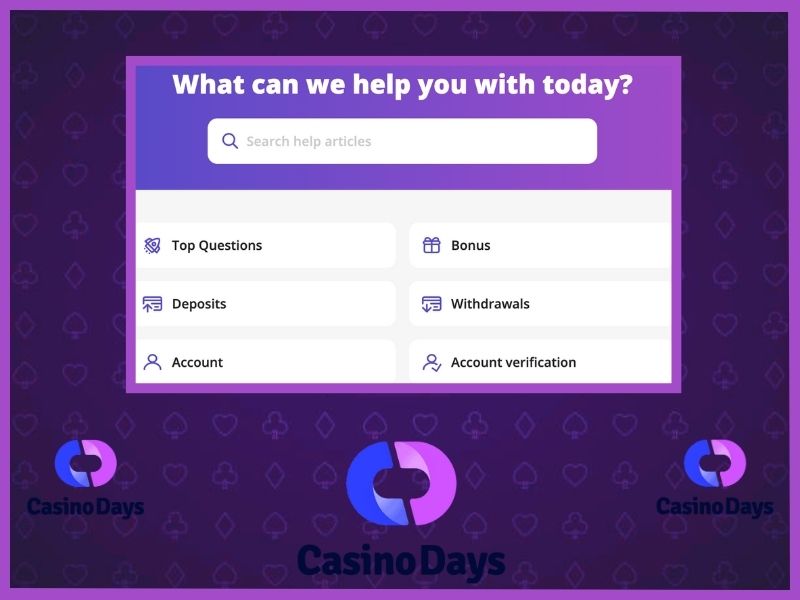 Customer support in Casino Days