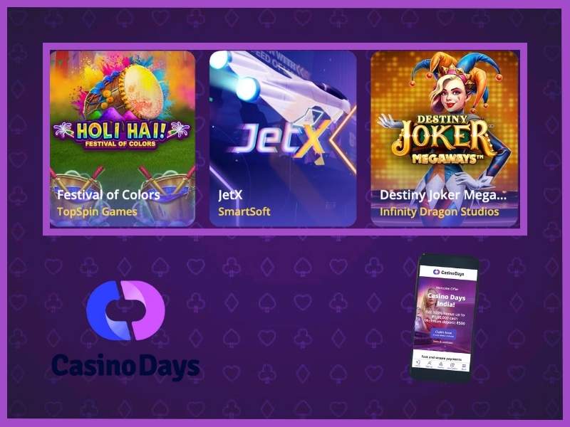 Online casino games at the Casino Days application